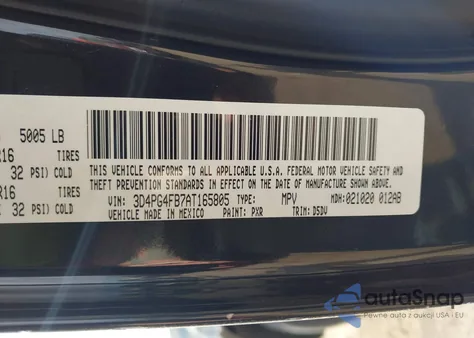 2010 Dodge Journey Se из США, поврежденный, VIN 3D4PG4FB7AT165805